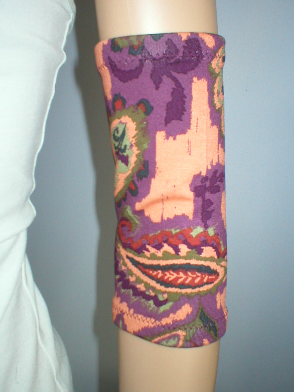 Premium soft picc sleeve - Extra small - Peach plum paisley