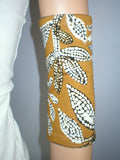 Premium soft picc sleeve - Extra small - Ochre dotty leaves